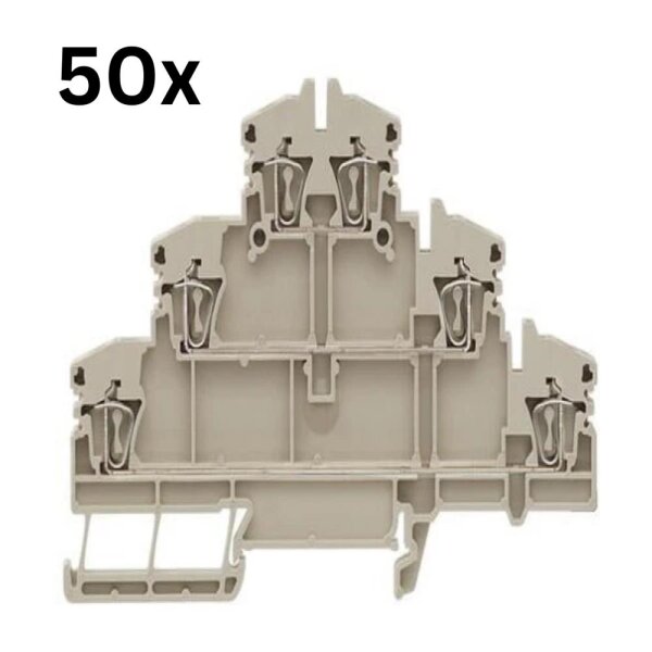 Weidmüller ZDU 2.5-2N Feed-through terminal block, 2-conductor, 2.5 mm², screw connection, beige, 50 pieces