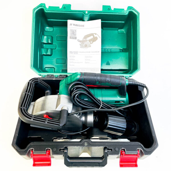 PARKSIDE PMNF 1500 B2 Mauernutfräse, 1500W, elektrische Schlitzfräse für Wand, verstellbare Schnitttiefe, Staubabsaugung