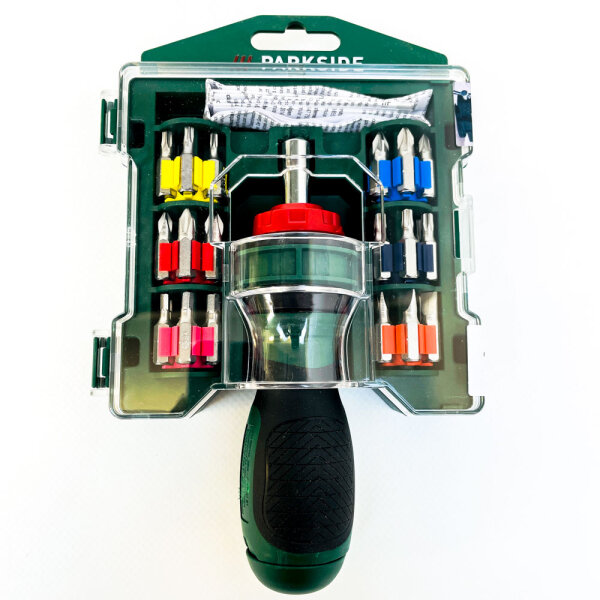 PARKSIDE 31-tlg. Ratschenschraubendreher-Set, umschaltbar, magnetischer Bithalter, vielseitiges Werkzeug