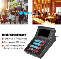 Ashata SU-668-S, wireless pager system, 10 call buttons, 1 receiver, LED display, for restaurants and hospitals