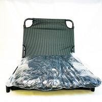 Sun lounger KL3 Black, foldable, with cushion, adjustable lounger for garden and terrace