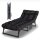 Sun lounger KL3 Black, foldable, with cushion, adjustable lounger for garden and terrace