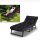 Sun lounger KL3 Black, foldable, with cushion, adjustable lounger for garden and terrace