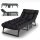 Sun lounger KL3 Black, foldable, with cushion, adjustable lounger for garden and terrace