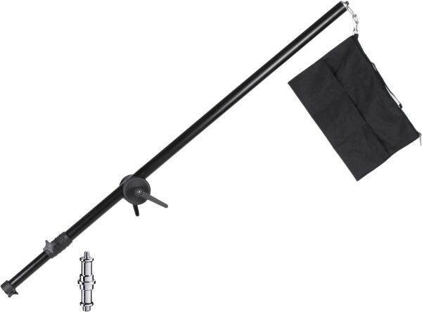 Walimex Pro Deluxe Boom Stand, 120–220 cm, studio tripod with counterweight bag, height adjustable, aluminum/plastic, black