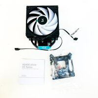 DeepCool AG400 BK ARGB V2 CPU Air Cooler, 120mm, max. 32 dBA, ARGB lighting, black, Intel/AMD compatible