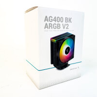 DeepCool AG400 BK ARGB V2 CPU Air Cooler, 120mm, max. 32 dBA, ARGB lighting, black, Intel/AMD compatible
