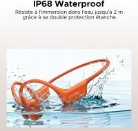 Bone Conduction Kopfhörer, IP68 wasserdicht, 64GB Speicher, Bluetooth 5.4, 10h Akku, MP3, Schwimmen, Sport, Fitness