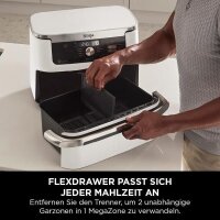 Ninja AF500EUWH Doppel-Heißluftfritteuse, 10,4L,...
