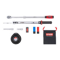 STIER Wheel Mounting Set 1/2", 11-piece, torque wrench 40-200 Nm, extensions, case, high precision