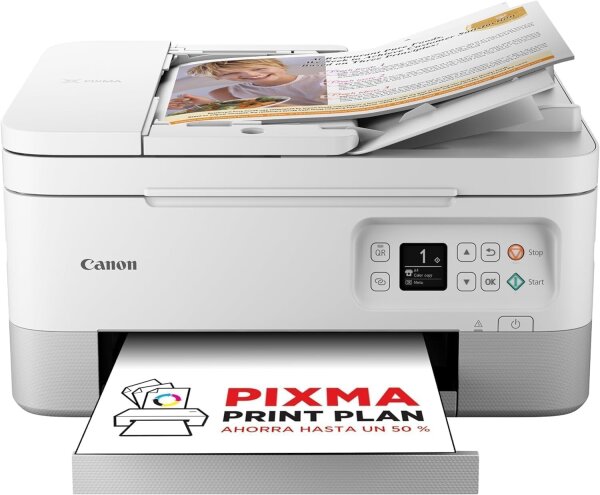 Canon PIXMA TS7451i, Multifunction Printer, Wi-Fi, Inkjet, Copying, Scanning, Printing, White