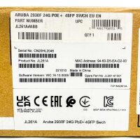 Aruba HPE JL261A 2930F Switch, 24-Port Gigabit Ethernet, 4 SFP, PoE+, Managed, Rackmount, Netzwerk-Switch