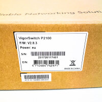 DrayTek VigorSwitch P2100, 8-Port Gigabit Ethernet, L2+ Managed PoE+ Switch, Rackmontage, VLAN, QoS