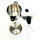 INox Schnellkochtopf 24cm, 10L, Edelstahl, Druckkochtopf, Silber/Schwarz, Sicherheitsventil, Induktion geeignet