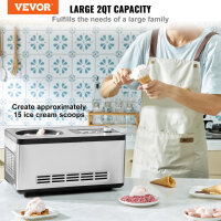 VEVOR ICE2032 Eismaschine, 2L, 180W, Kompressor, Frozen...