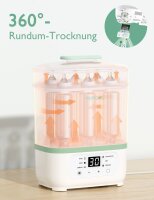 Momcozy Elektrischer Dampfsterilisator, 3-in-1, für 8 Babyflaschen, Trocknen & Erwärmen, schnelle 30 Min Trocknung, für alle Marken