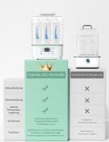 Momcozy Elektrischer Dampfsterilisator, 3-in-1, für 8 Babyflaschen, Trocknen & Erwärmen, schnelle 30 Min Trocknung, für alle Marken