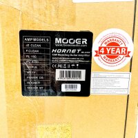 MOOER Hornet, 15W electric guitar amplifier, compact, 9 amp models, Bluetooth, black, metal housing