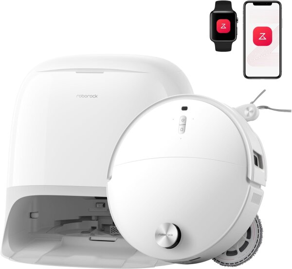 Roborock Qrevo Curv 2 Pro Saugroboter, 25.000 Pa, Wischfunktion, anhebender Mopp, Anti-Tangle, Reactive AI, Weiß, leichter Kratzer