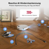 Roborock Qrevo Curv 2 Pro Saugroboter, 25.000 Pa, Wischfunktion, anhebender Mopp, Anti-Tangle, Reactive AI, Weiß, leichter Kratzer