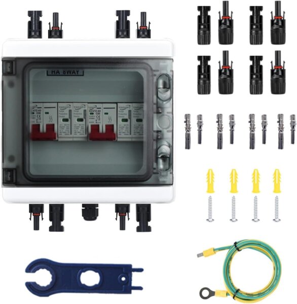 PV surge protection 40A/1000V, DC disconnect switch, lightning protection line protection, 3-in-3-out solar junction box, IP65