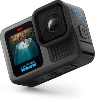 GoPro HERO13 Black Actionkamera Bundle, inkl. Dual-Ladegerät, 64GB microSD, Befestigungsclip, 2 Akkus, USB-C-Kabel