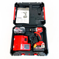 Milwaukee M18BLDDRC-502C Cordless Drill Driver, Brushless, 2x Batteries, Compact, Compatible with Milwaukee M18 System