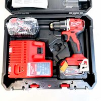 Milwaukee M18BLDDRC-502C Cordless Drill Driver, Brushless, 2x Batteries, Compact, Compatible with Milwaukee M18 System