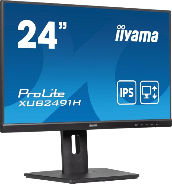iiyama ProLite XUB2491H-B1 Monitor, 23,8", IPS, Full HD, 100 Hz, höhenverstellbar, schmaler Rahmen
