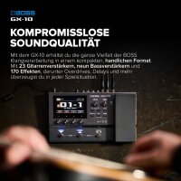 BOSS GX-10 guitar and bass effects processor, GX-100 sound engine, touchscreen, 32 amps, 170 effects, multi-footswitch, expression pedal
