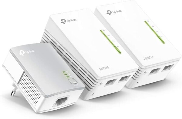 TP-Link TL-WPA4220TKIT Powerline Adapter Set, AV600, WLAN, 500 Mbps, 2 LAN ports, 3-piece kit