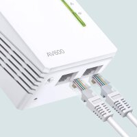 TP-Link TL-WPA4220 Powerline Adapter, AV600, WLAN-N300, 600 Mbit/s LAN, 300 Mbit/s WLAN, 2,4 GHz, Weiß