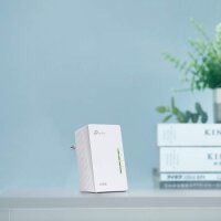 TP-Link TL-WPA4220 Powerline Adapter, AV600, WLAN-N300, 600 Mbit/s LAN, 300 Mbit/s WLAN, 2,4 GHz, Weiß