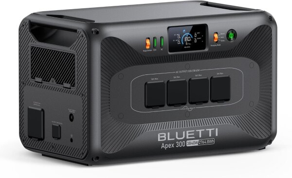 BLUETTI Apex 300 Powerstation, 2764,8 Wh LiFePO4, Solargenerator, 230 V, 4×3840 W AC, 7680 W Peak