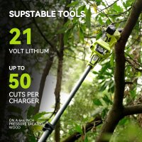 Supstable Mini-Kettensäge 15 cm, Akku-Astsäge teleskopierbar 4,6 m, 2×4000 mAh Akku, 180° schwenkbarer Kopf, kabellos