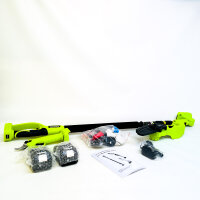 Supstable Mini-Kettensäge 15 cm, Akku-Astsäge teleskopierbar 4,6 m, 2×4000 mAh Akku, 180° schwenkbarer Kopf, kabellos