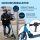 HUDORA Up 200 Scooter, up to 100 kg, foldable aluminum kick scooter, height adjustable, quiet wheels, for children & adults, blue