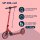 HUDORA Up 200 Scooter, aluminum, up to 100 kg, height-adjustable, foldable, red wheels, for children, teenagers & adults