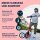 HUDORA Up 200 Scooter, aluminum, up to 100 kg, height-adjustable, foldable, red wheels, for children, teenagers & adults