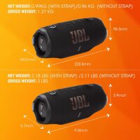 JBL Charge 6 Bluetooth-Lautsprecher, 28h Akku, IP68 wasserdicht/staubdicht, stoßfest, AI Sound Boost, Auracast, schwarz