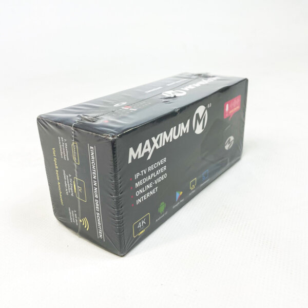 MAXIMUM M 8.0 Smart-Box, 4K UHD IPTV-Receiver, Mediaplayer, HDMI, Bluetooth 5, Dualband WLAN, 16GB Speicher, Quad Core, LAN, Kartenleser