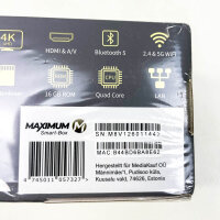 MAXIMUM M 8.0 Smart-Box, 4K UHD IPTV-Receiver, Mediaplayer, HDMI, Bluetooth 5, Dualband WLAN, 16GB Speicher, Quad Core, LAN, Kartenleser