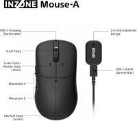 Sony INZONE Mouse-A, kabellose Gaming-Maus, 48,4g, 8000Hz, 30K DPI, optische Switches, 90h Akku, USB-C, Fnatic Design, FPS Esports, schwarz