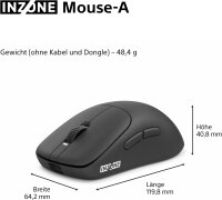 Sony INZONE Mouse-A, kabellose Gaming-Maus, 48,4g, 8000Hz, 30K DPI, optische Switches, 90h Akku, USB-C, Fnatic Design, FPS Esports, schwarz