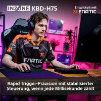 Sony INZONE KBD-H75 Gaming-Tastatur, 75% TKL, QWERTY, magnetische Switches, Fast Trigger, 8000 Hz, RGB, Aluminium, PC FPS, schwarz