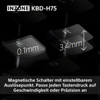Sony INZONE KBD-H75 Gaming-Tastatur, 75% TKL, QWERTY, magnetische Switches, Fast Trigger, 8000 Hz, RGB, Aluminium, PC FPS, schwarz