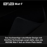 Sony INZONE Mat-F Gaming-Mauspad, 480x400 mm, präzise Oberfläche, rutschfeste SlimFlex-Basis, 6 mm Schaum, flache Kanten, schwarz