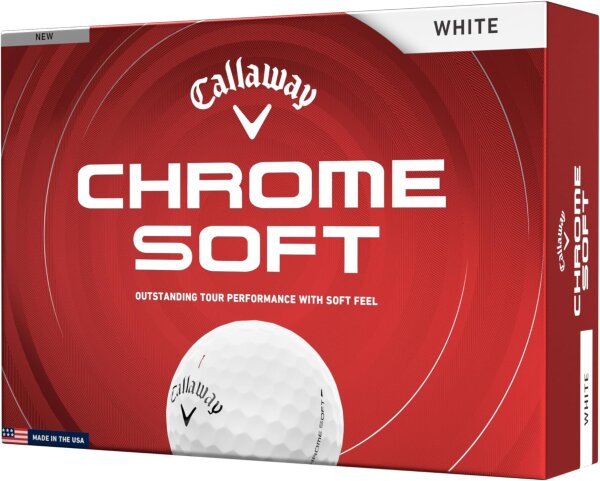 Callaway Chrome Soft 2026 Golf Balls, 12 pieces, soft feel, high ball speed, precise control