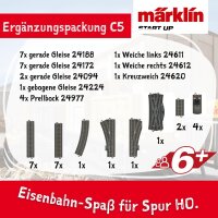 Märklin Start Up 24905 H0 Gleis, gebogenes Modellbahn-Gleis, Einsteigerfreundlich, robust, kompatibel