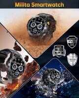 OUKITEL BT15 Smartwatch, 1.52" Display, 410mAh, 360x360, Fitness Tracker, Heart Rate, Sleep Monitor, Bluetooth, Da Fit App
